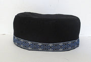 bucharian kippah with tapestry trim sephardic hat style yarmulke