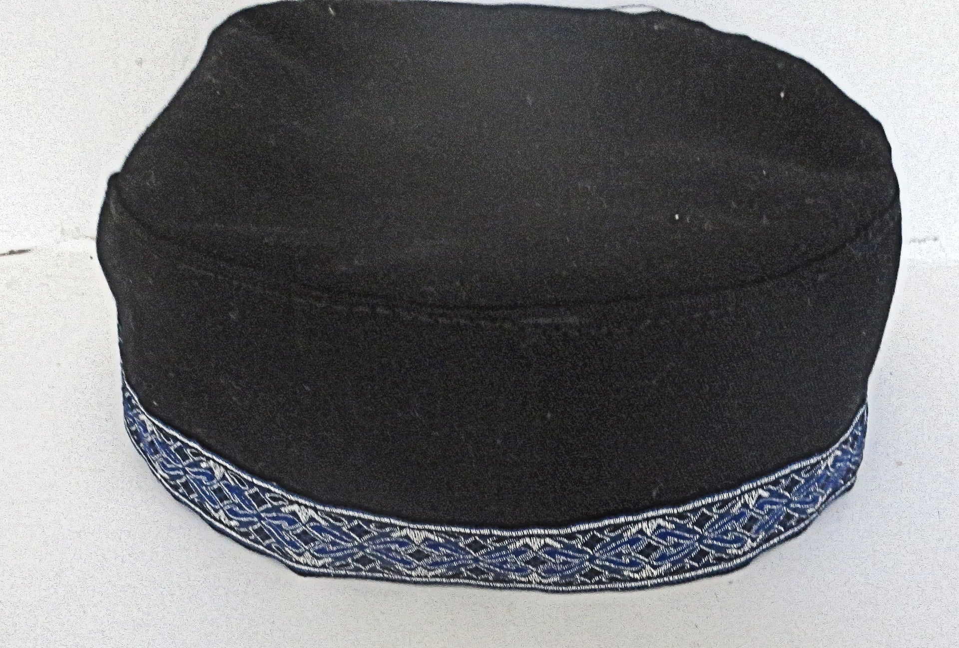 bucharian kippah with tapestry trim sephardic hat style yarmulke