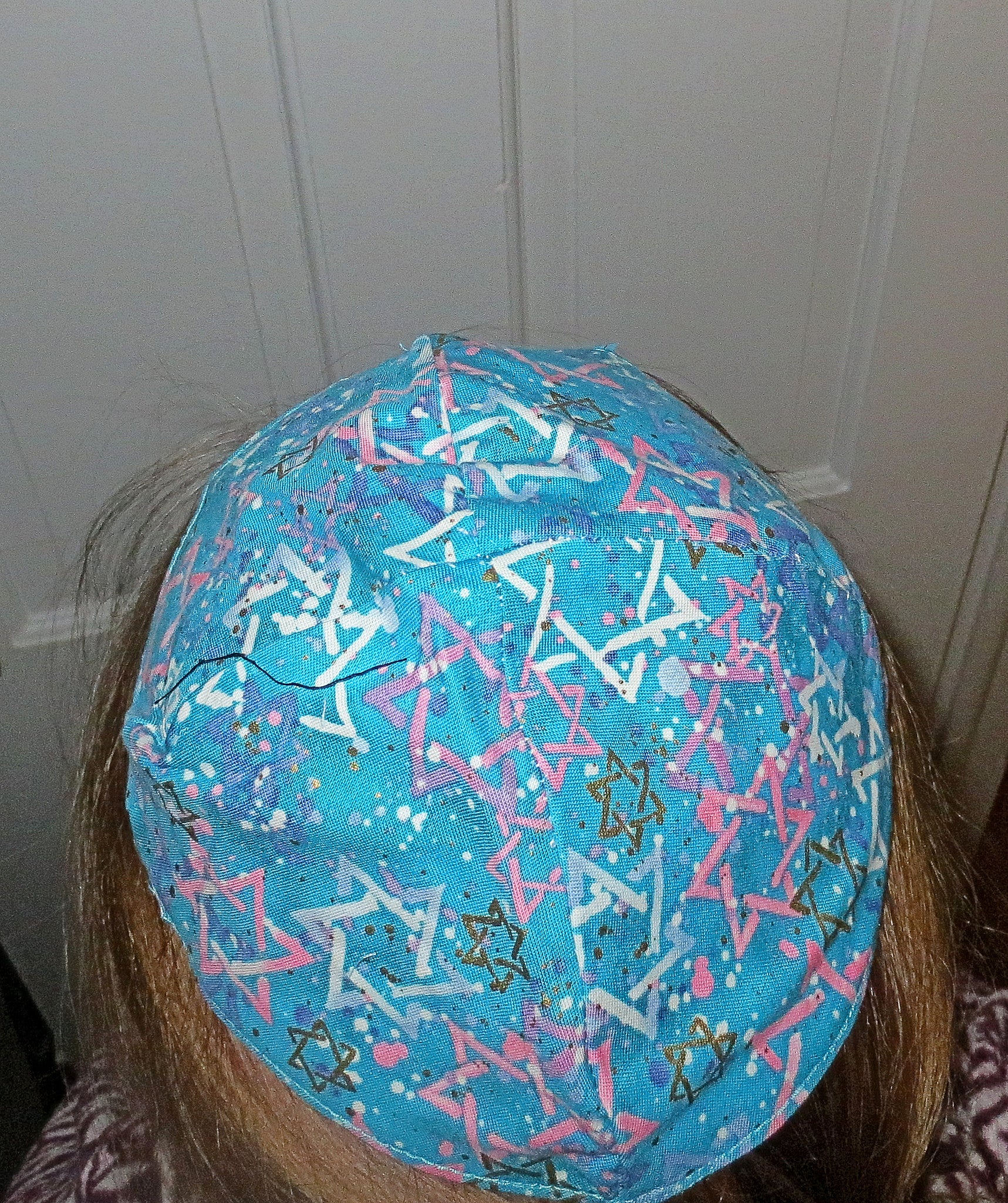 judaica kippah or yarmulke turquoise multitoss mogen david