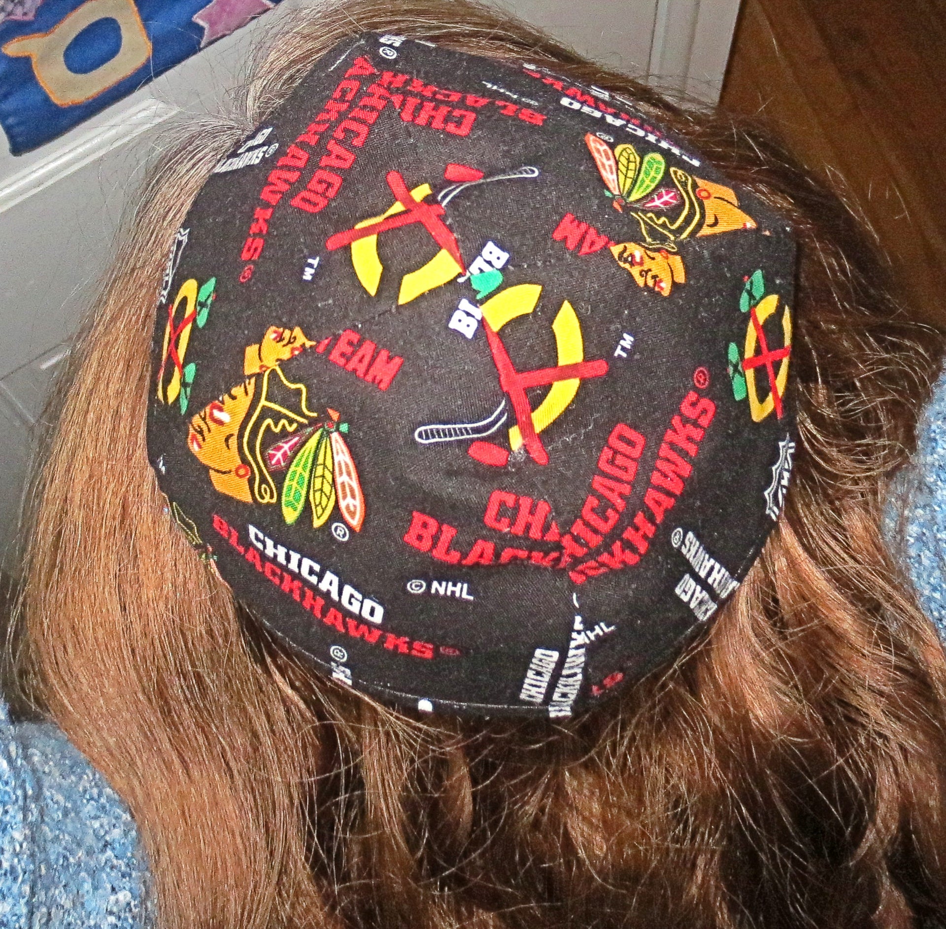 major league hockey kippah or yarmulke chicago blackhawks