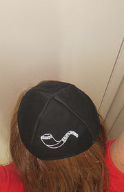 shofar kippah jewish high holidays yarmulke black / white