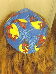 Blue spiderman superhero kippah or yarmulke