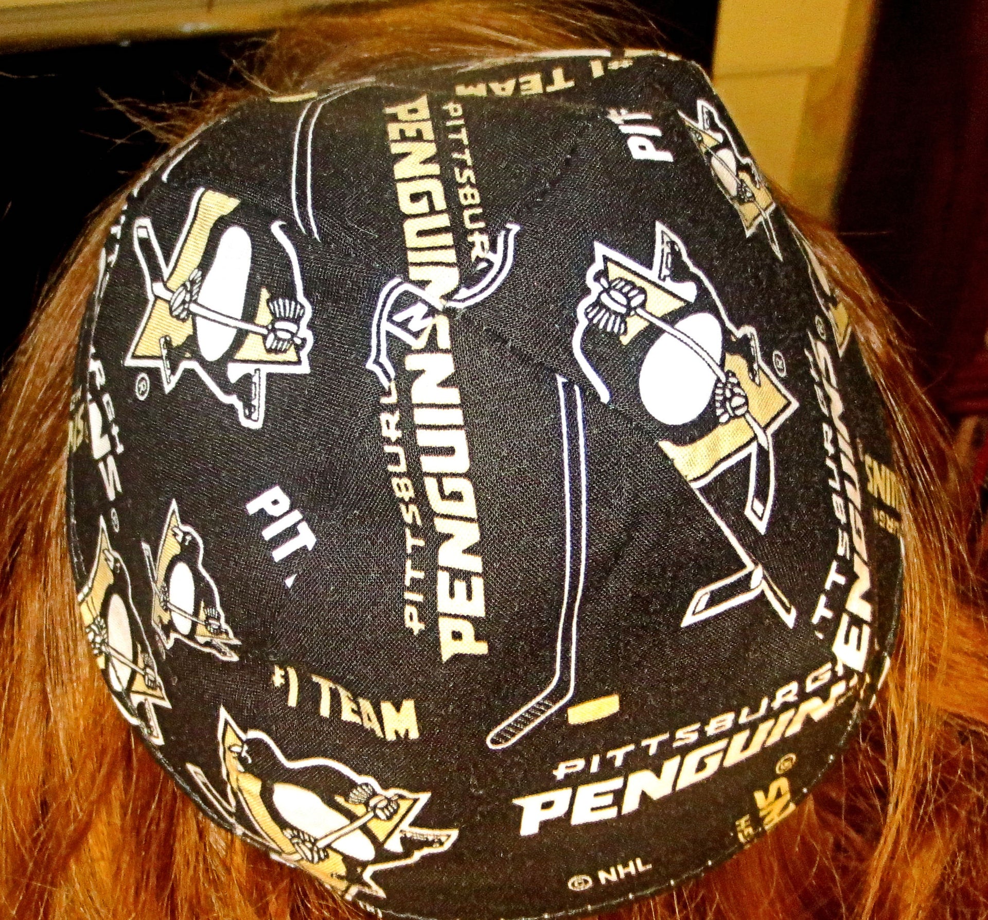 major league hockey kippah or yarmulke pittsburgh penguins