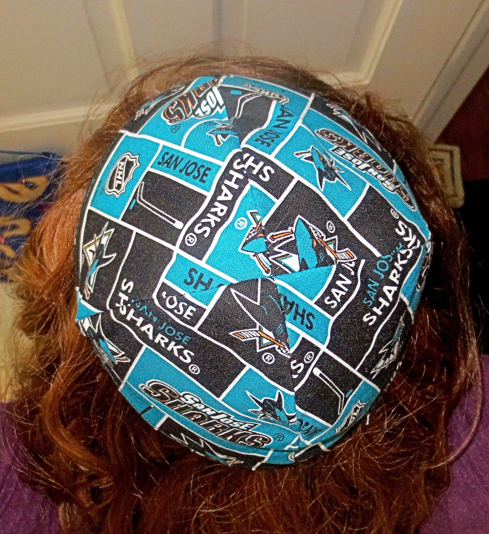 major league hockey kippah or yarmulke san jose sharks