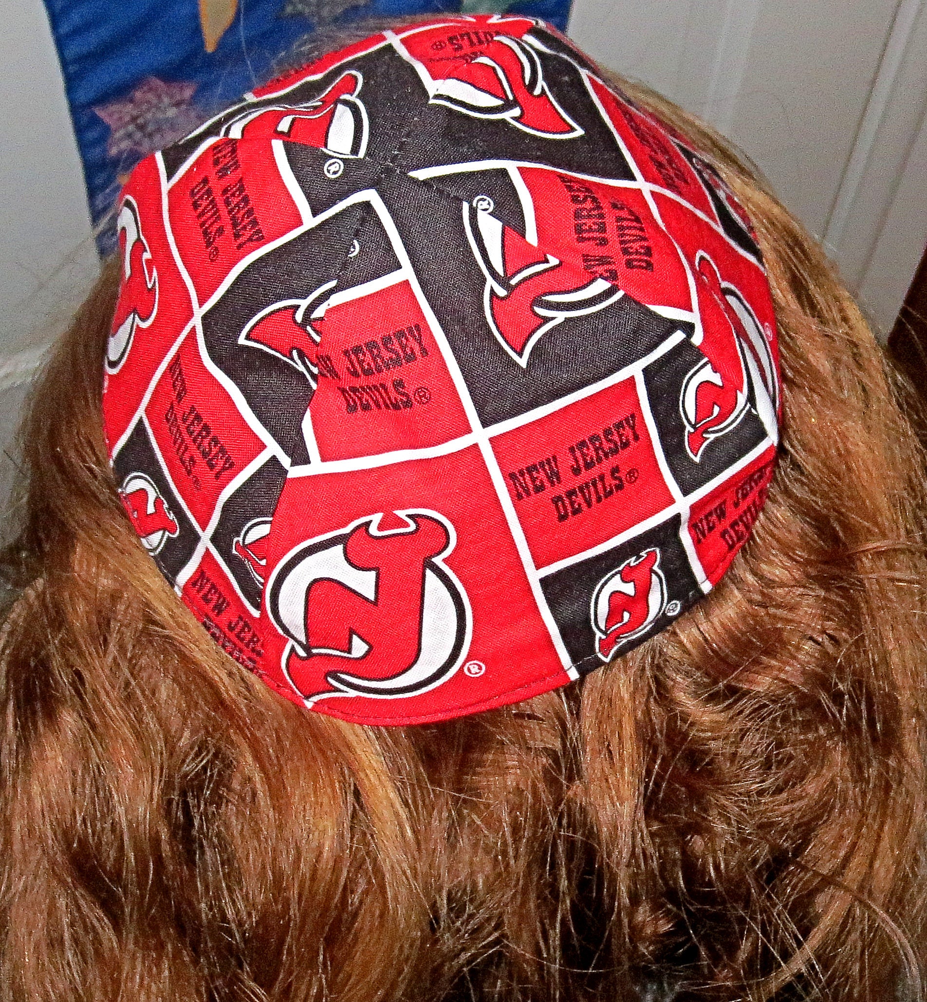 major league hockey kippah or yarmulke new jersey devils