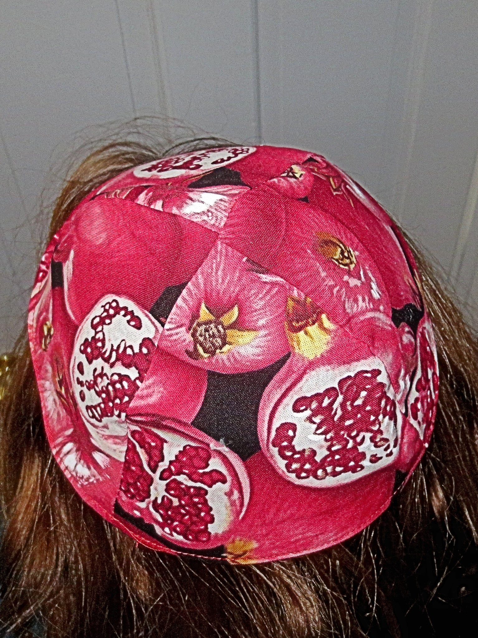 judaica kippah or yarmulke pomegranates