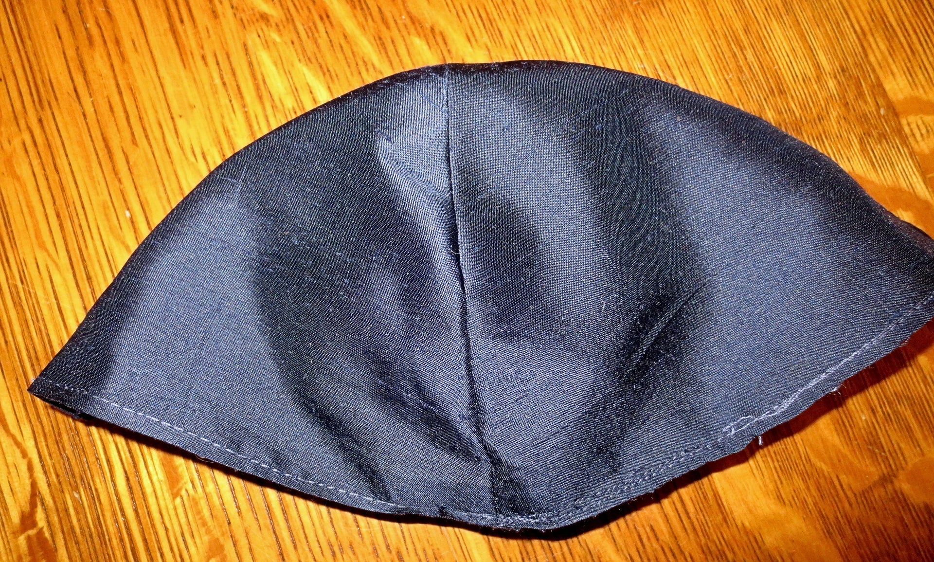 silk dupioni plain colors cotton kippah or yarmulke navy blue