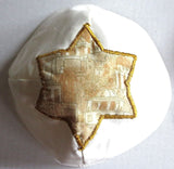 star of david kippah or yarmulke golden jerusalem / ivory