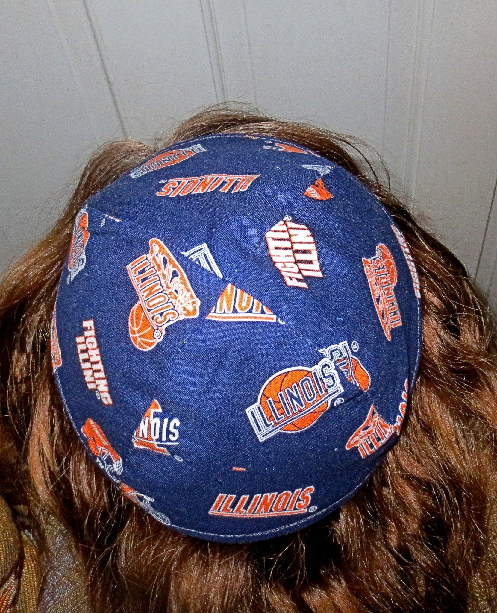 college or university kippah or yarmulke university of illinois blue