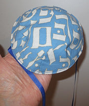 baby kippah reversible select pattern newborn yarmulke infant gift aleph bet blue gold