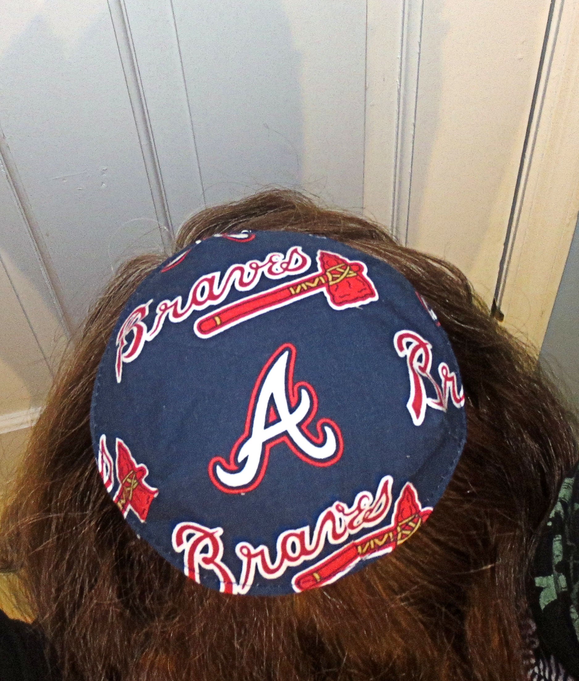 saucer reversible kippah or yarmulke major sports teams mlb atlanta braves