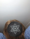 elegant embroidered star of david kippah or yarmulke black / deep silver