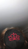 lotus flower kippah spiritual yarmulke black / red