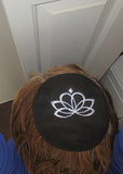 lotus flower kippah spiritual yarmulke black / white