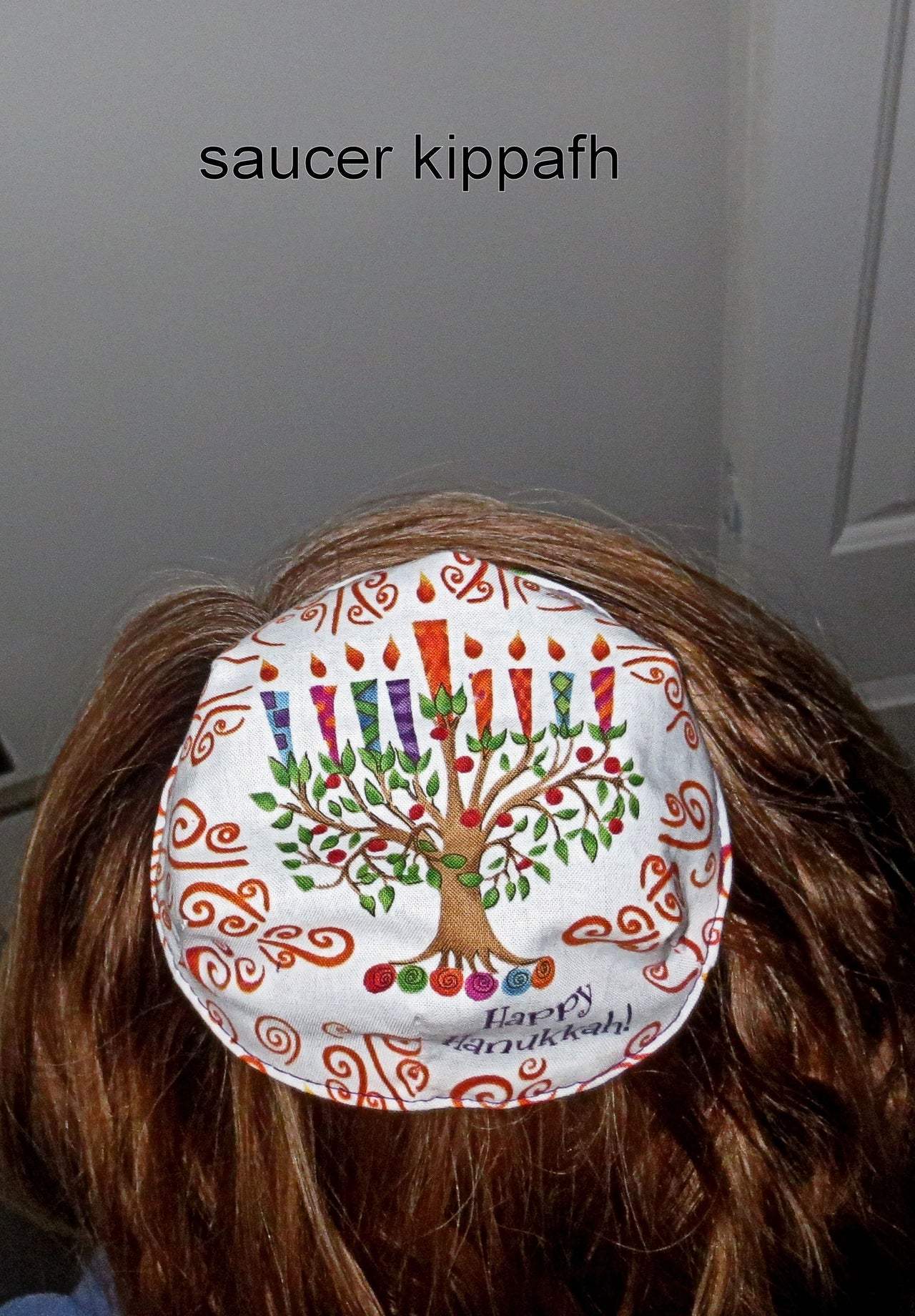 Hanukkah kippah saucer or small yarmulke