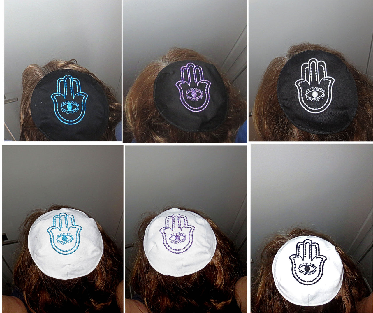 hamsa with evil eye embroidered kippah great design yarmulke