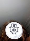 hamsa with evil eye embroidered kippah great design yarmulke