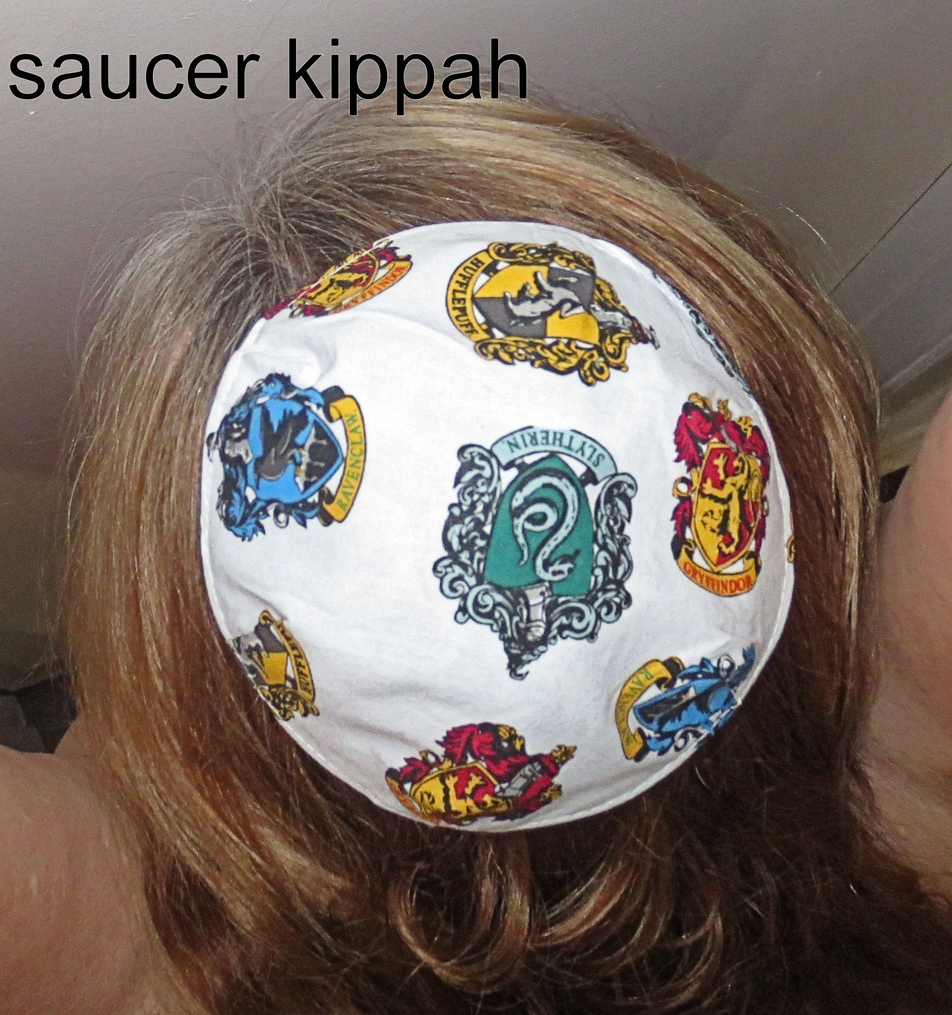 harry potter kippah or yarmulke hogwarts houses / saucer style