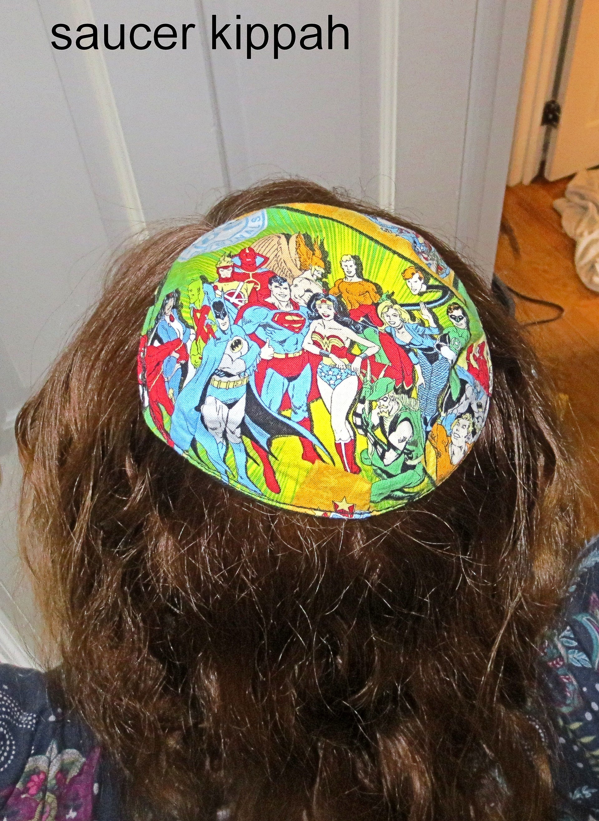 saucer kippah reversible select pattern both sides superheros & friends