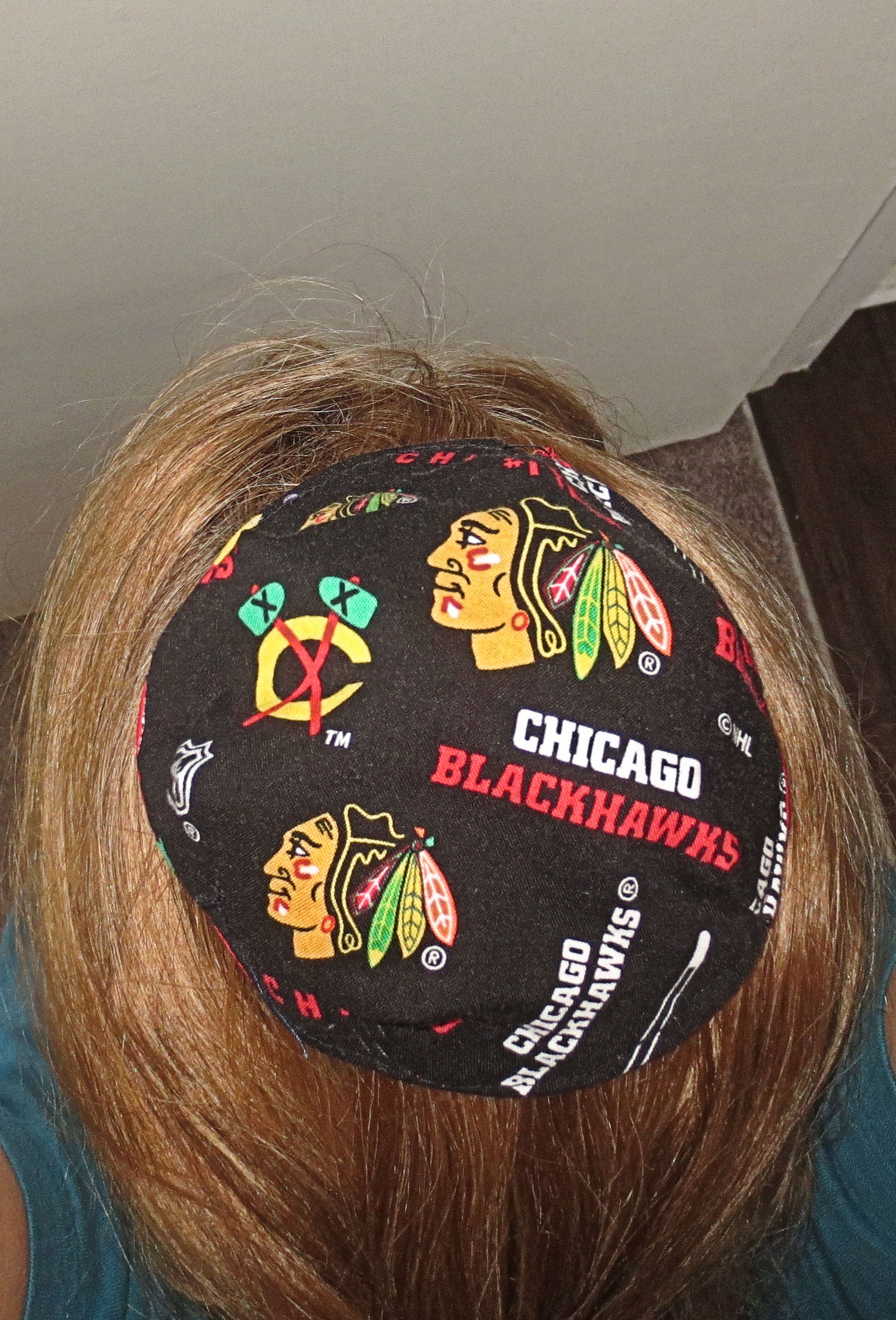 hockey team saucer reversible kippah or yarmulke major sports teams nhl chicago blackhawks