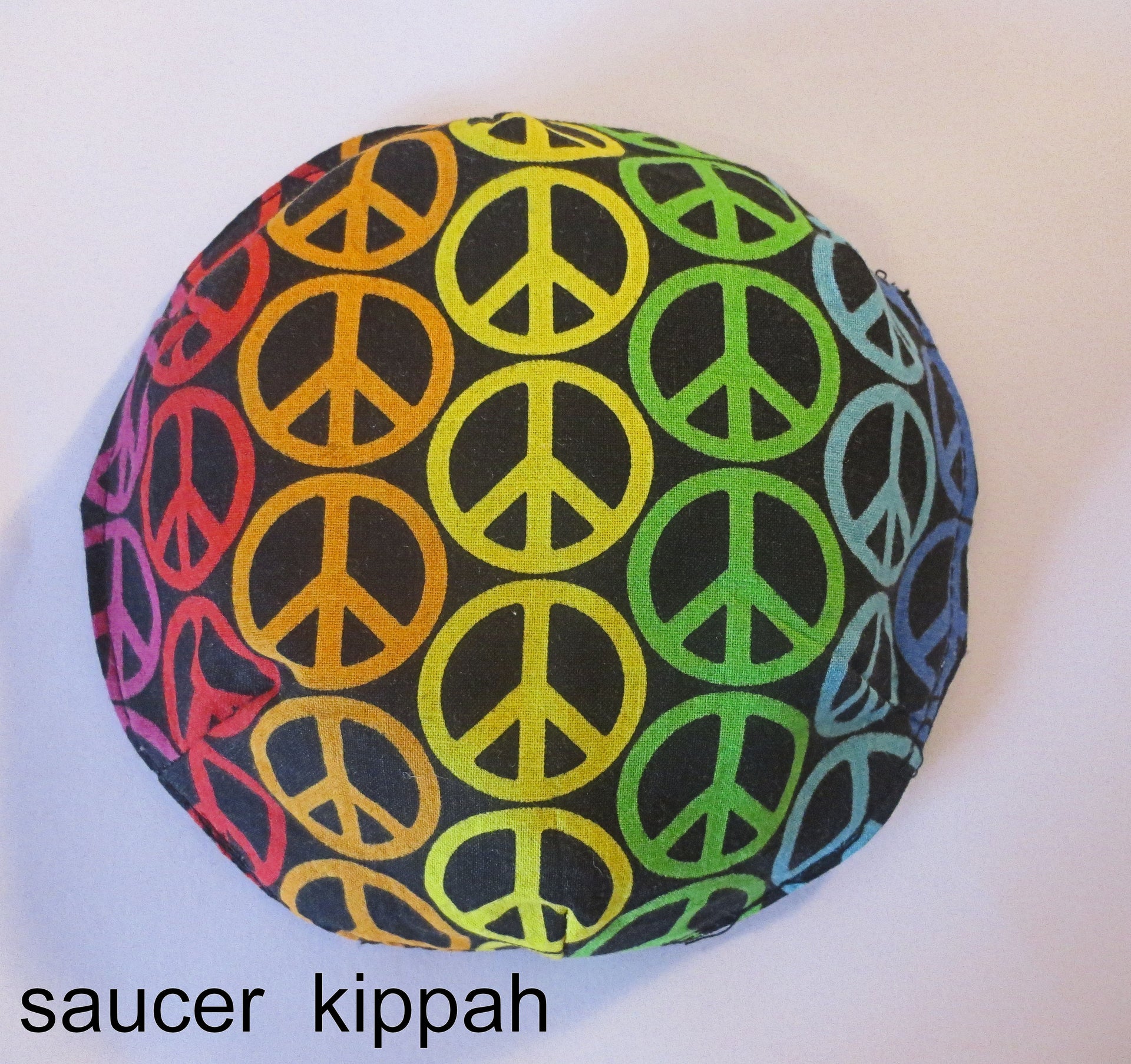 saucer kippah reversible yamaka geeky games variety rainbow peace signs