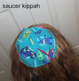 Saucer kippah reversible select pattern both sides Superheros & friends