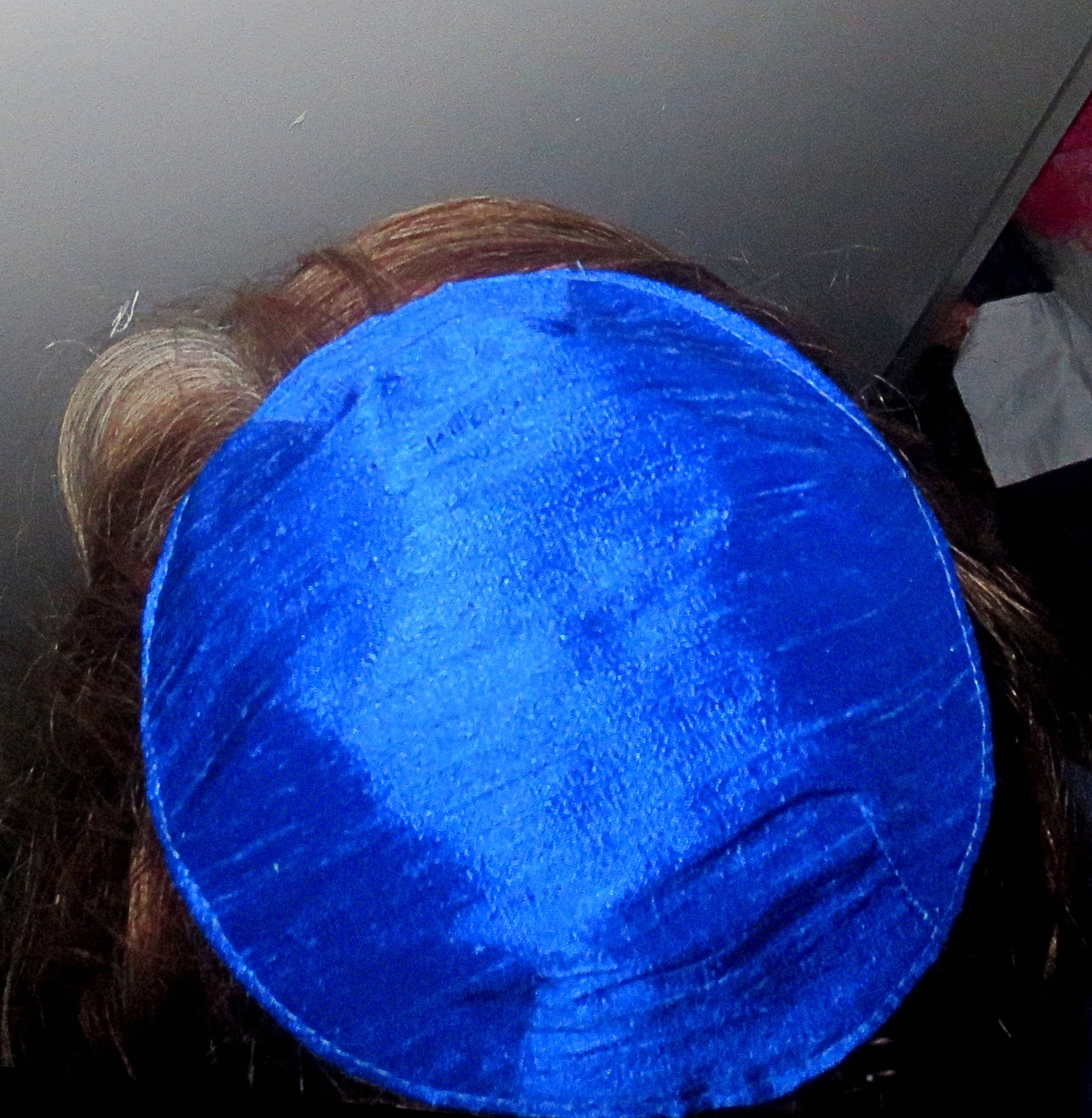 silk small kippah royal blue