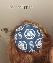 saucer reversible kippah or yarmulke major sports teams mlb seattle mariners