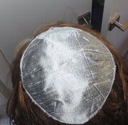 silk small kippah silver