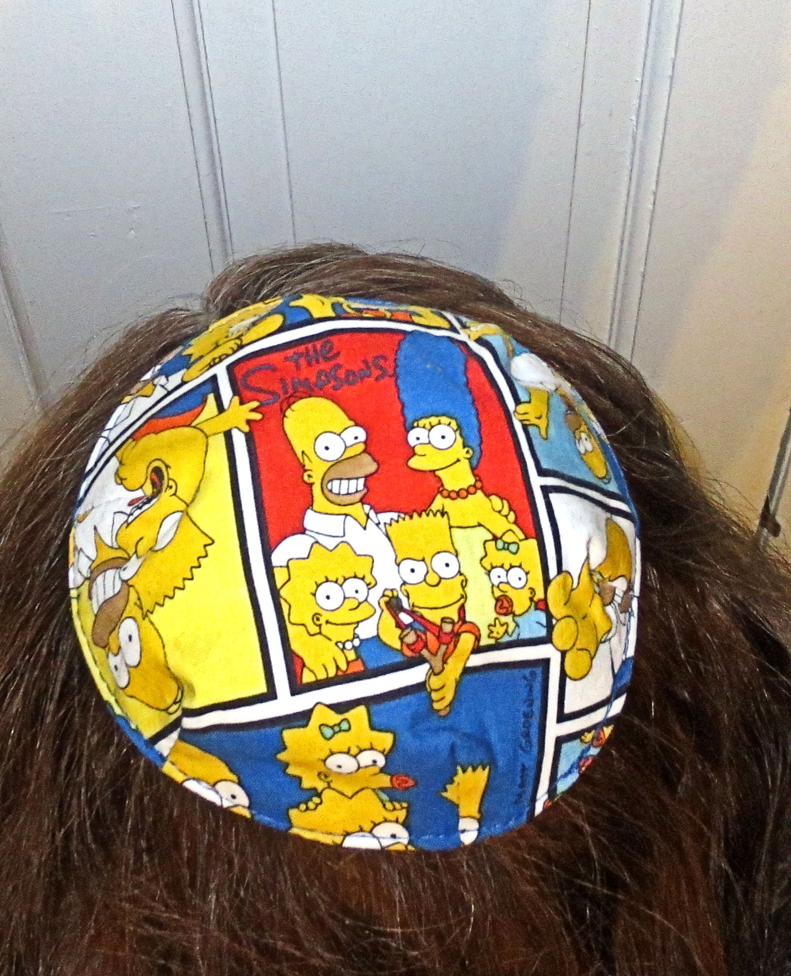 saucer kippah reversible select pattern both sides superheros & friends the simpson family