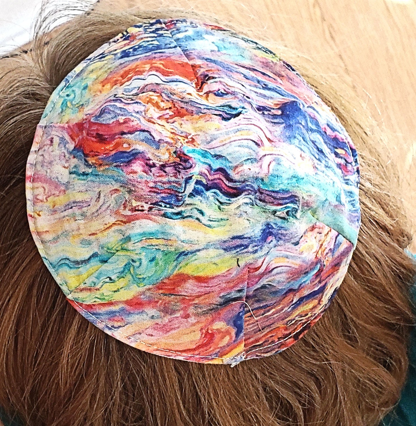 saucer kippah reversible yamaka geeky games variety multicolored waves