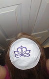 lotus flower kippah spiritual yarmulke white / purple