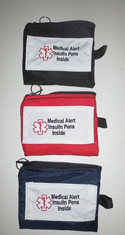 insulin pens medical alert label insulated holder carrier bag white label embroidered