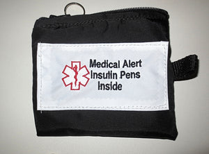 insulin pens medical alert label insulated holder carrier bag white label embroidered