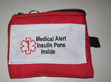 insulin pens medical alert label insulated holder carrier bag white label embroidered
