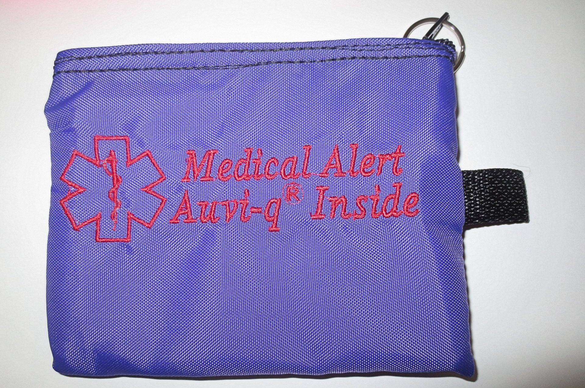 auvi-q medical alert label insulated holder carrier bag embroidered