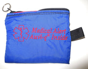 auvi-q medical alert label insulated holder carrier bag embroidered