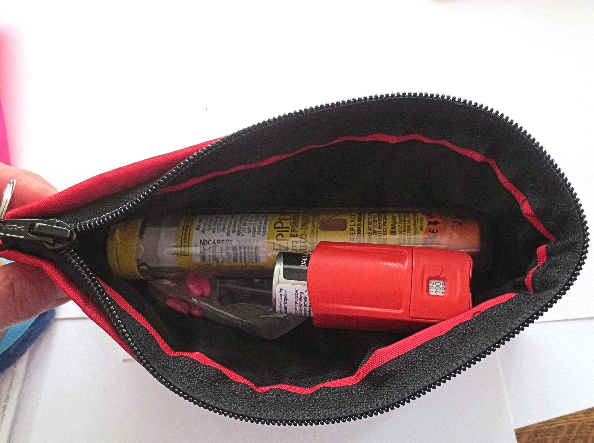 epipen ® medical alert label insulated holder carrier bag embroidered