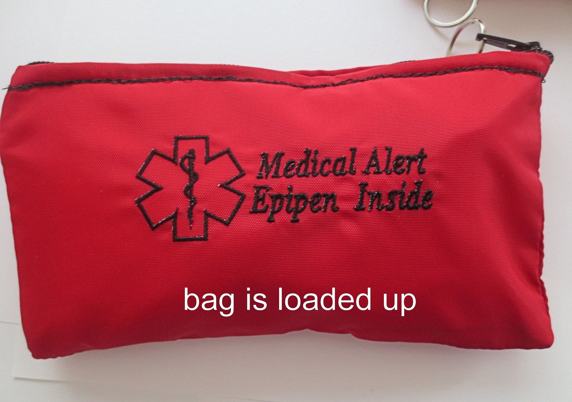 epipen ® medical alert label insulated holder carrier bag embroidered