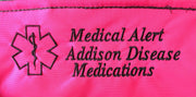 adrenal insufficiency toss in your bag zippered medical insulated case with alert label