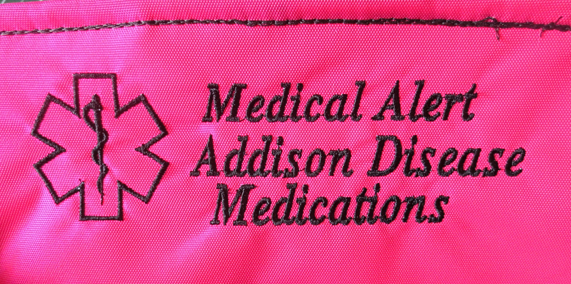 adrenal insufficiency toss in your bag zippered medical insulated case with alert label