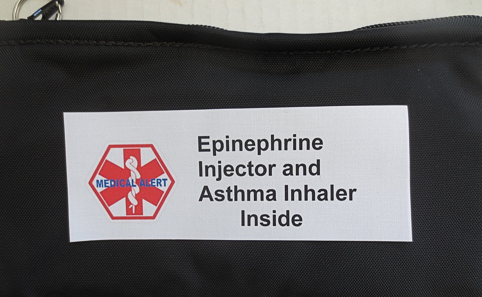 epinephrine +asthma alert medications medical label bag zippered insulated case