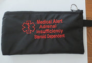 adrenal insufficiency toss in your bag zippered medical insulated case with alert label