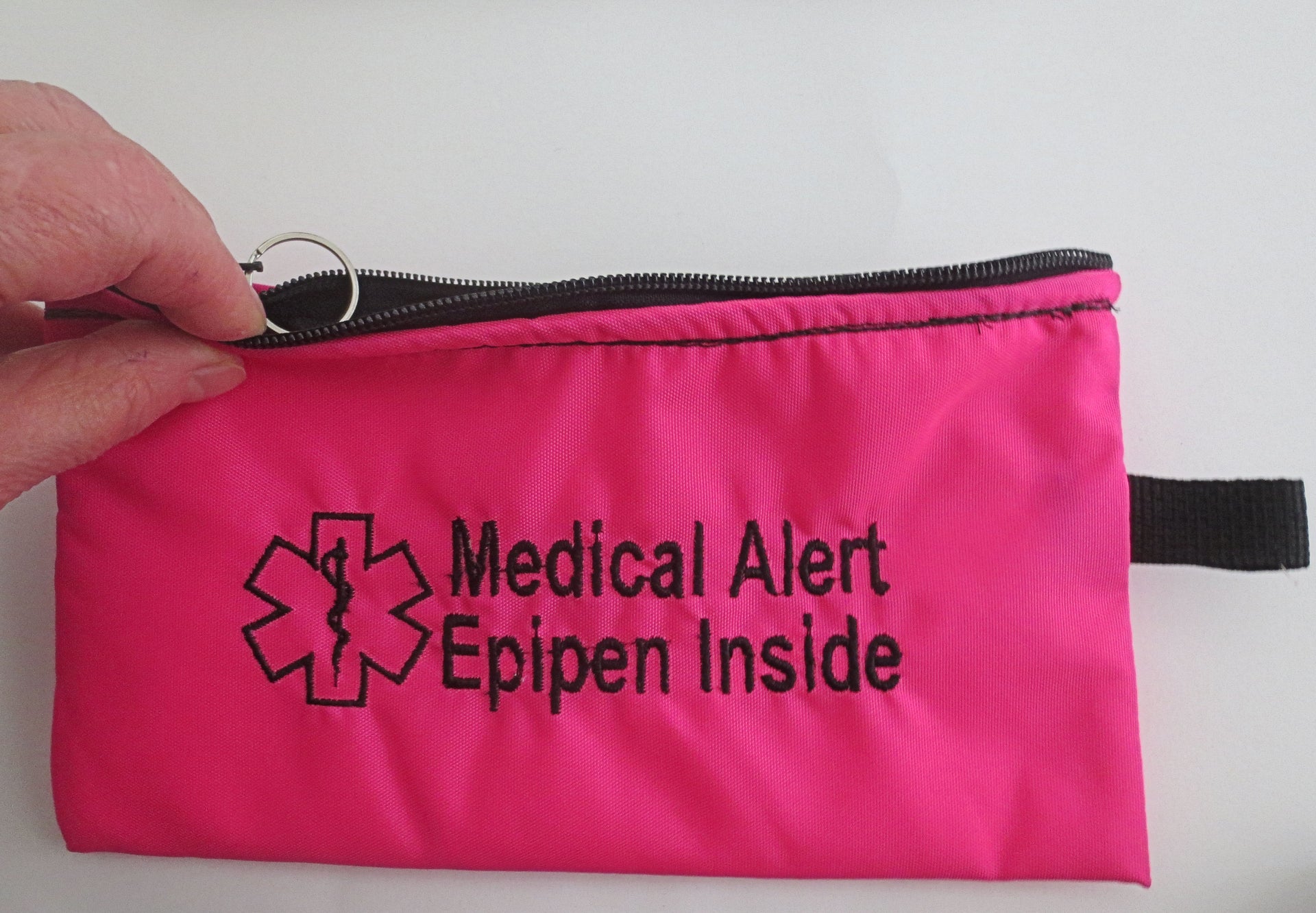 epipen ® medical alert label insulated holder carrier bag embroidered