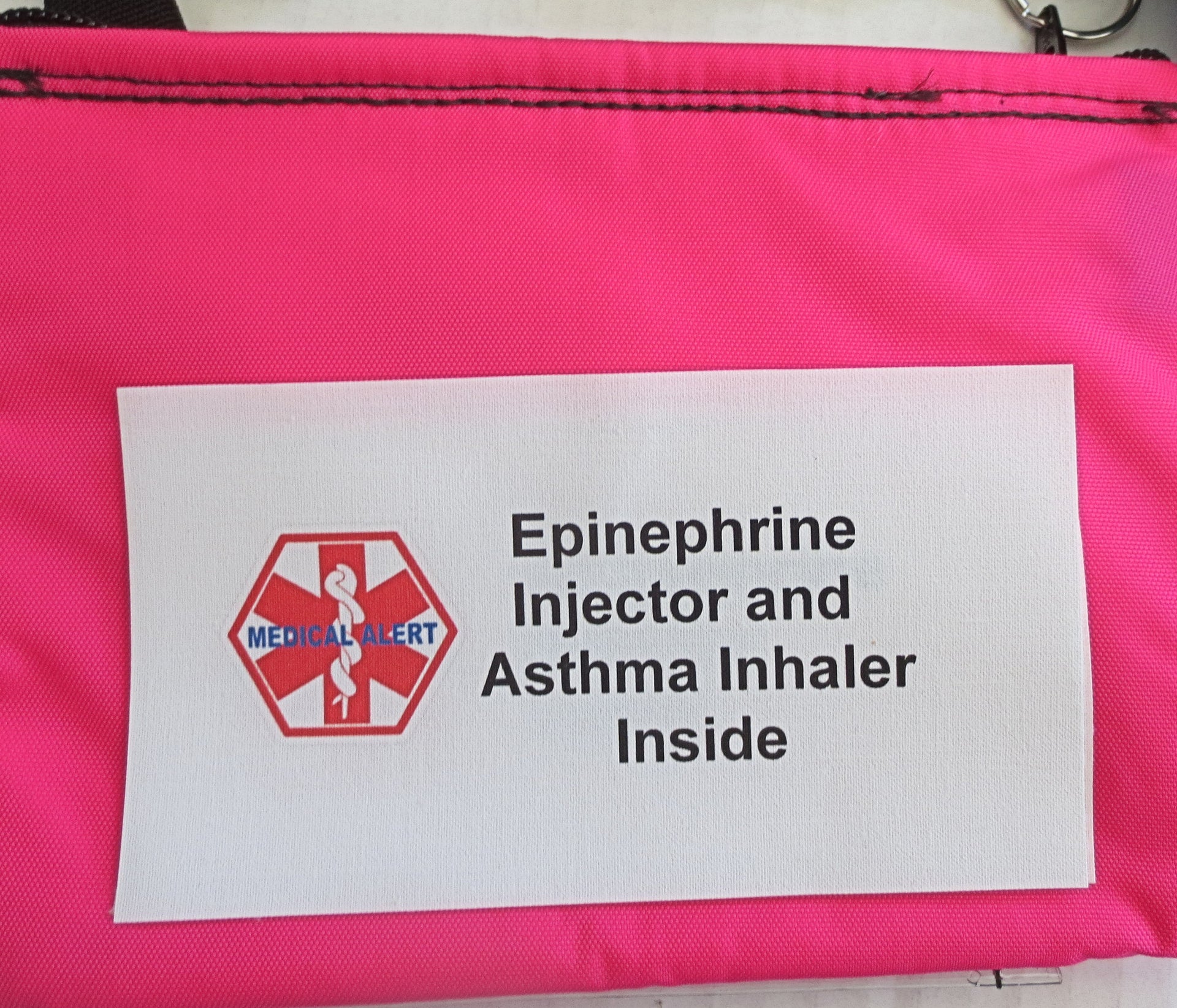 epinephrine +asthma alert medications medical label bag zippered insulated case