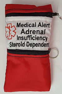 medical alert adrenal insufficiency weather proof case pouch carrier insulated zippered bag