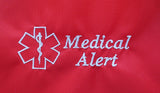 medical alert cases carriers small or medium size embroidered label medication holders