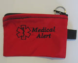 medical alert cases carriers small or medium size embroidered label medication holders
