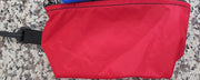 nylon zippered gusset pouches 3 sizes  small, medium and large options to add small / side hook / red