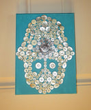 hamsa mother of pearl button art work hand of fatima chamesh